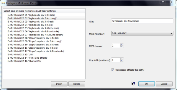 MIDI input paths